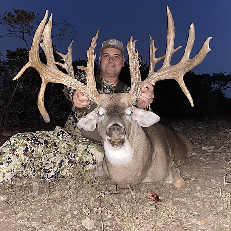 Trophy non-typical whitetail taken on The Orion Ranch